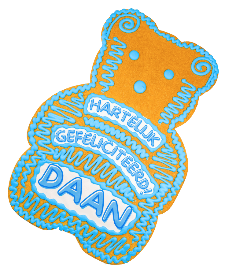 Spakenburgs Hart (Feestkoek) - Teddybear blauw