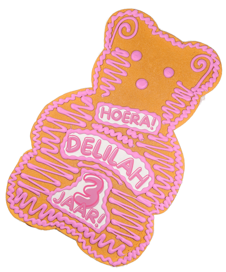 Spakenburgs Hart (Feestkoek) - Teddybear roze